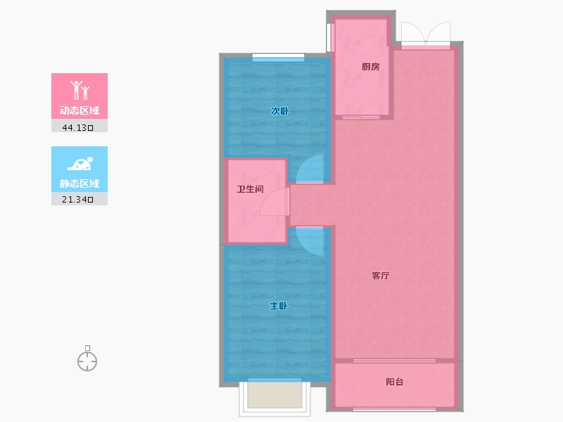 黑龙江省-哈尔滨市-汇龙・拾光里-58.93-户型库-动静分区