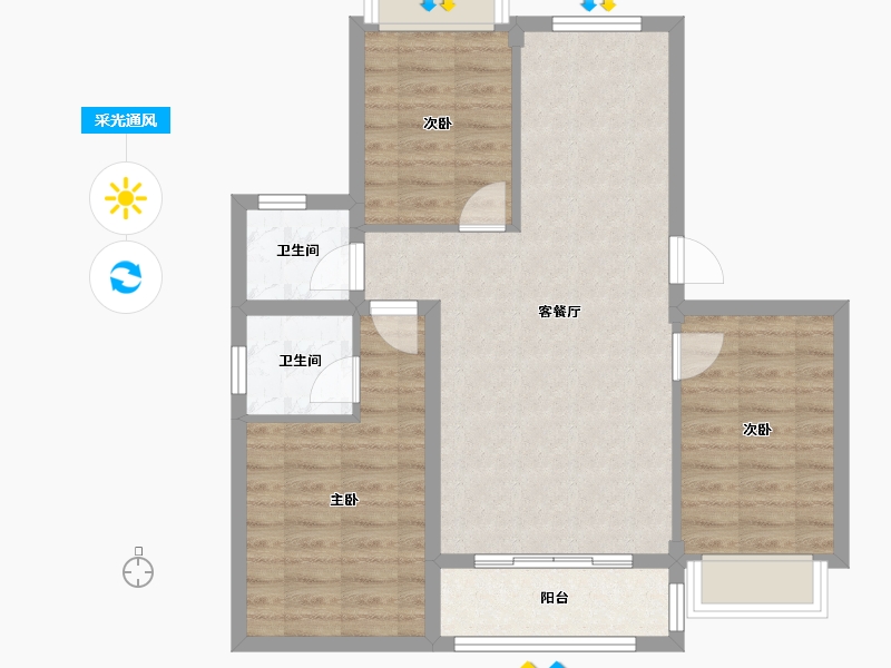 青海省-海南藏族自治州-香江・温泉人家-74.87-户型库-采光通风