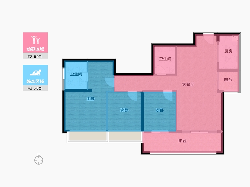 云南省-昆明市-北城映像立春苑-95.31-户型库-动静分区