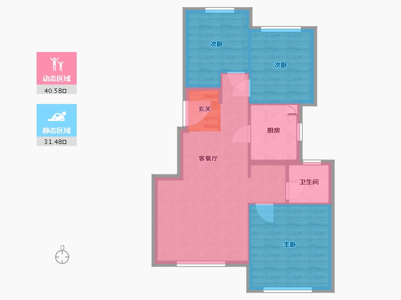 北京-北京市-中海首钢・长安云尚-64.70-户型库-动静分区