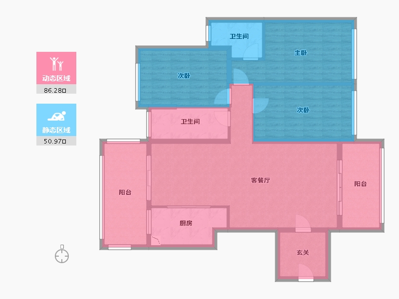 广东省-广州市-北部万科城-123.79-户型库-动静分区