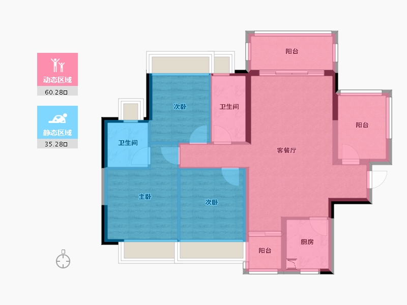 广东省-惠州市-仁和美地-85.05-户型库-动静分区