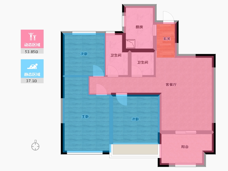 浙江省-杭州市-祥生钱塘新语-80.01-户型库-动静分区