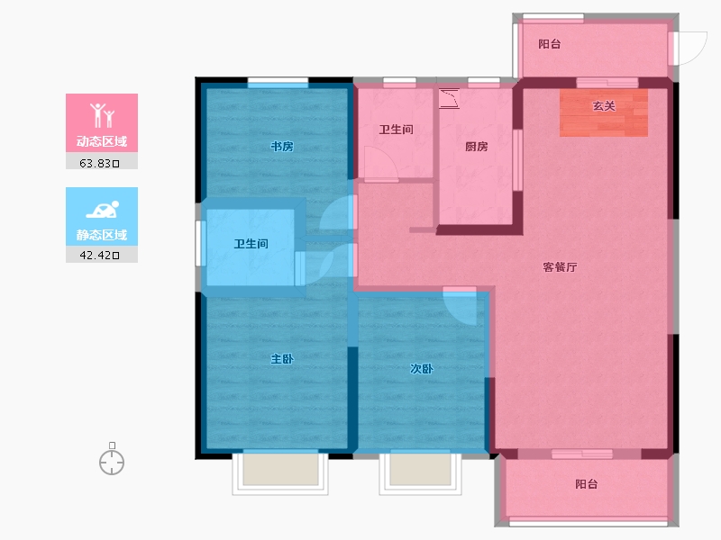 河南省-洛阳市-华耀城佳兆业水岸新都-93.83-户型库-动静分区