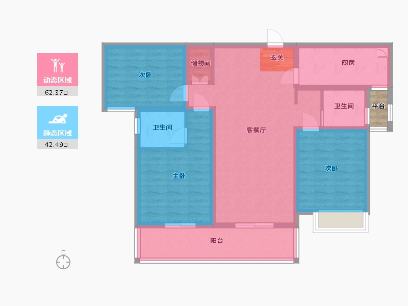 河南省-洛阳市-中浩德・山水文苑-94.15-户型库-动静分区