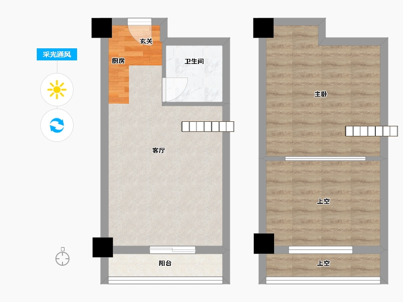 湖南省-长沙市-梦想新天地-57.05-户型库-采光通风