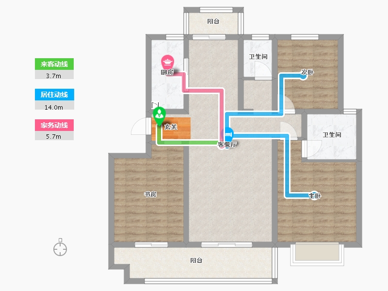 河南省-洛阳市-中浩德・山水文苑-98.88-户型库-动静线