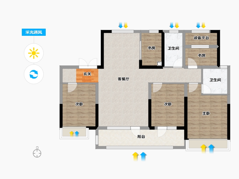 山东省-济宁市-中南珑悦-110.00-户型库-采光通风