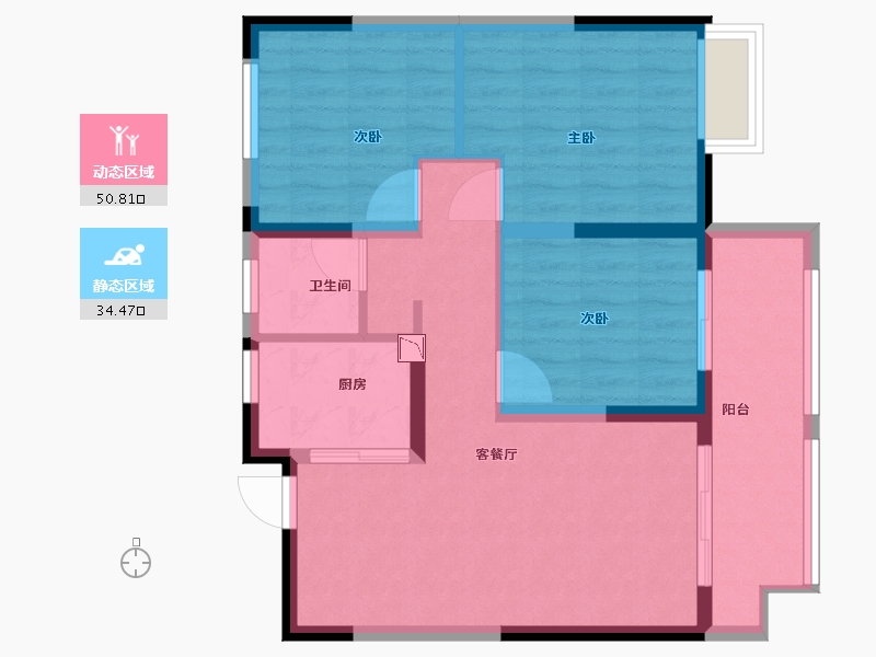 江苏省-泰州市-泰兴中南世纪城-76.36-户型库-动静分区