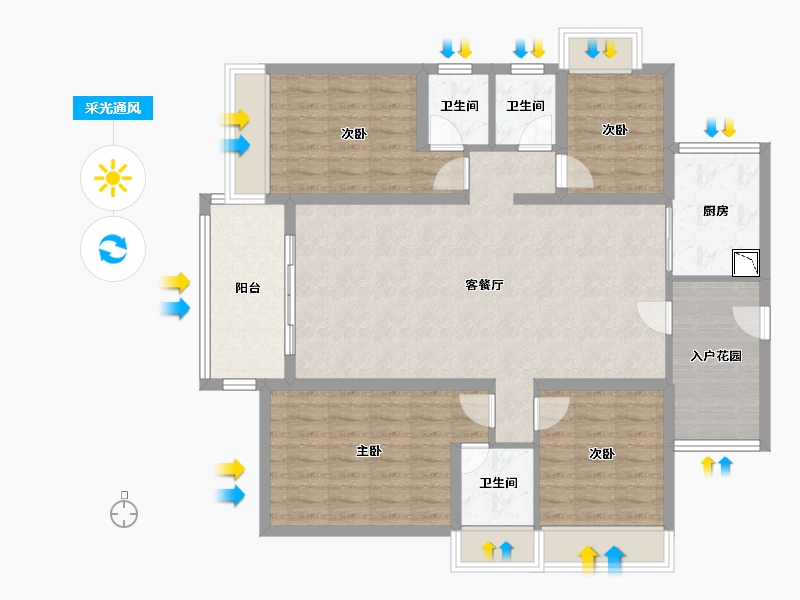 广东省-江门市-奥园汇源新都-112.93-户型库-采光通风