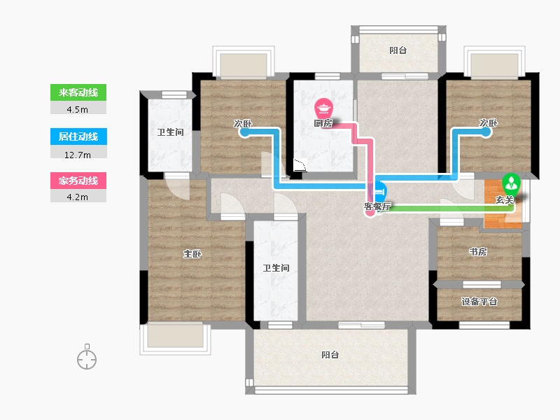 湖南省-长沙市-润和滨江广场-99.31-户型库-动静线