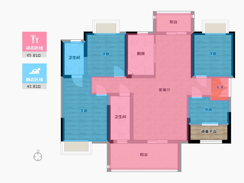 湖南省-长沙市-润和滨江广场-99.31-户型库-动静分区