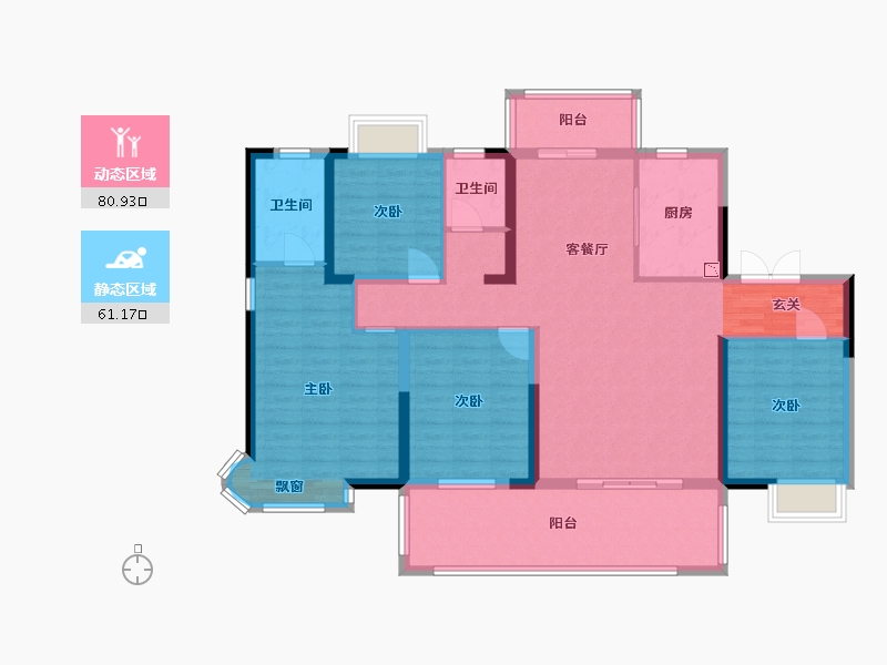 湖南省-长沙市-润和湘江天地-127.46-户型库-动静分区