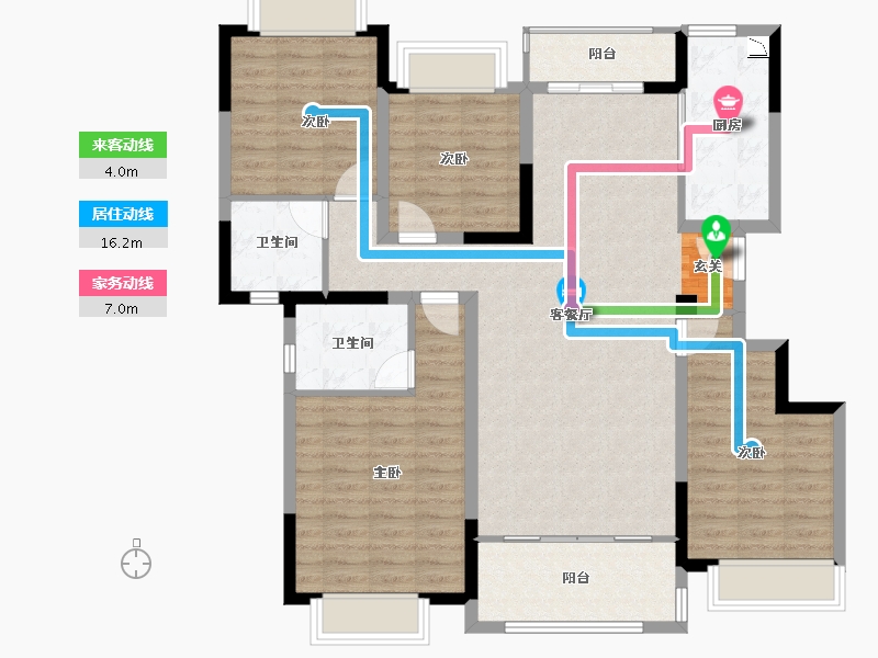 四川省-成都市-雅居乐锦城-115.21-户型库-动静线