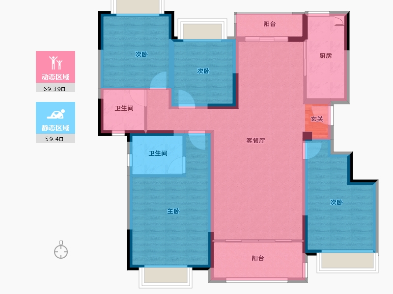 四川省-成都市-雅居乐锦城-115.21-户型库-动静分区