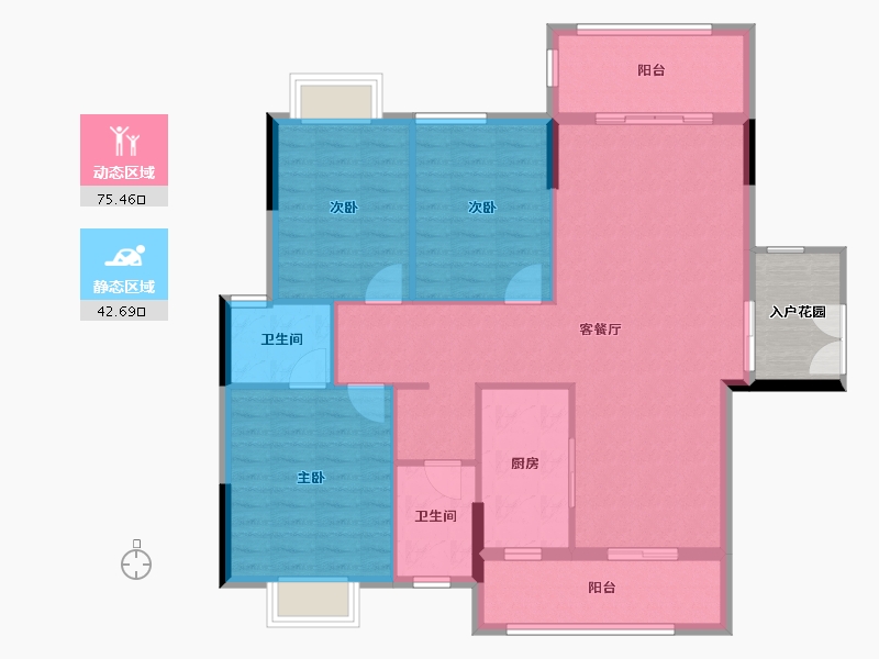 湖南省-郴州市-爱莲名邸-112.92-户型库-动静分区