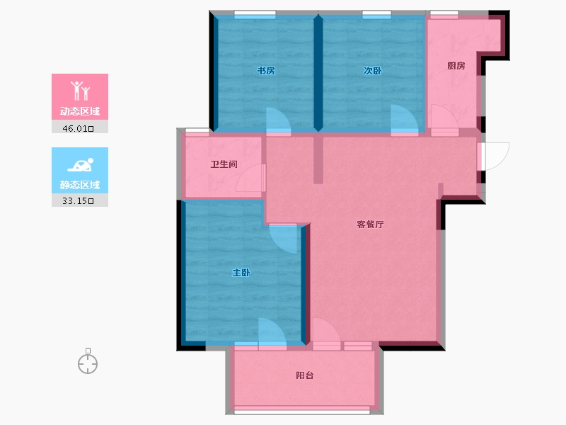 河北省-廊坊市-桃李观邸-70.07-户型库-动静分区