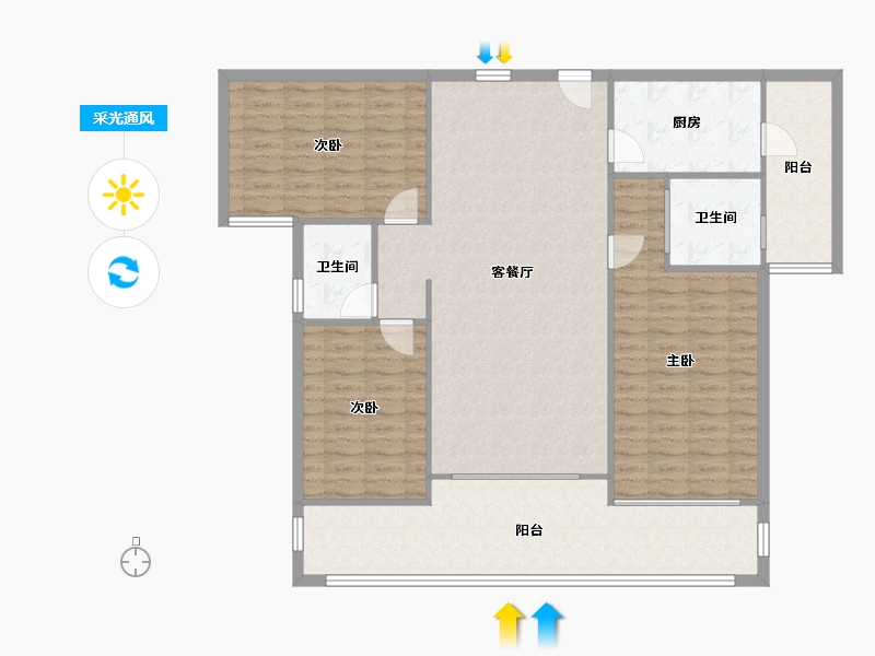 广东省-深圳市-合正中央原著-133.42-户型库-采光通风