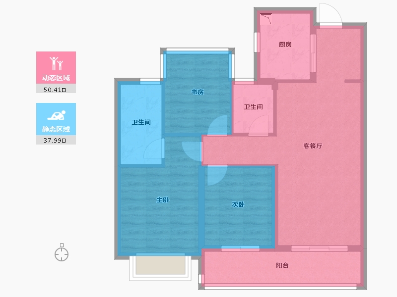 浙江省-金华市-锦绣之城-78.95-户型库-动静分区