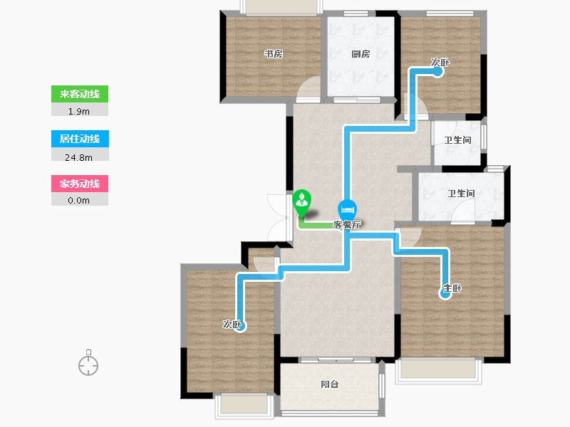 江苏省-南通市-蓝光雍景园-144.01-户型库-动静线