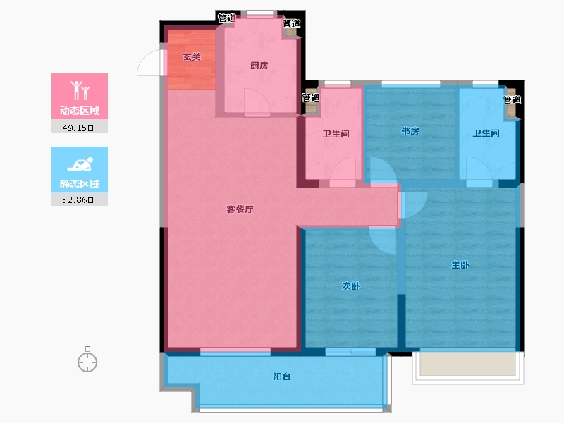 山东省-泰安市-五岳风华-92.00-户型库-动静分区