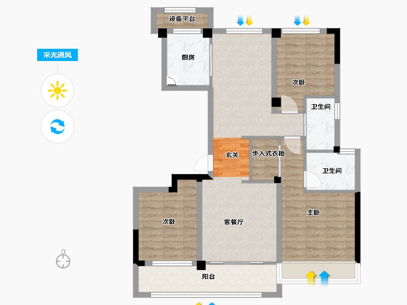 浙江省-湖州市-漾山宸院-90.72-户型库-采光通风