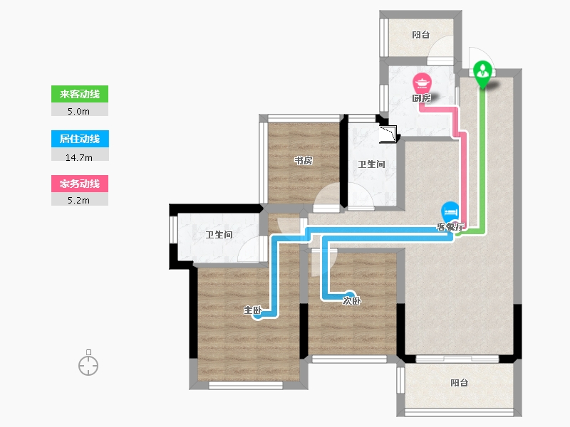 四川省-成都市-龙光天府玖龙郡-72.60-户型库-动静线