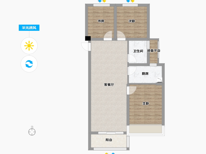 浙江省-湖州市-西山宸院-71.97-户型库-采光通风