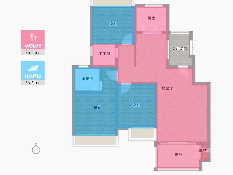 四川省-南充市-蓬安英伦庄园-87.12-户型库-动静分区