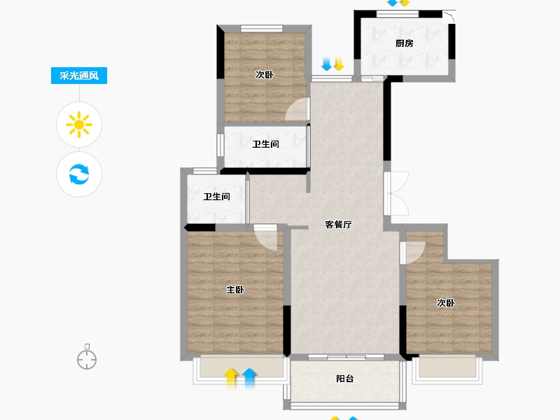 江苏省-盐城市-嘉业上郡-94.81-户型库-采光通风