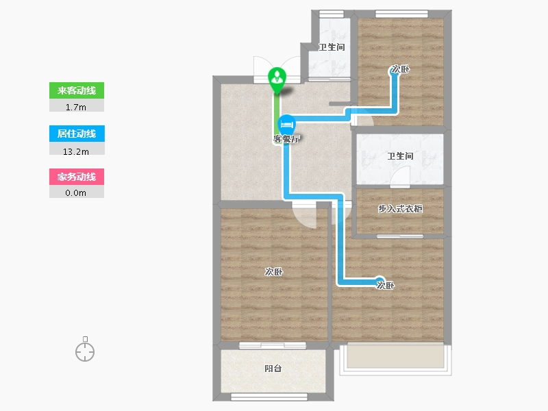 江苏省-徐州市-珑玺台-70.66-户型库-动静线