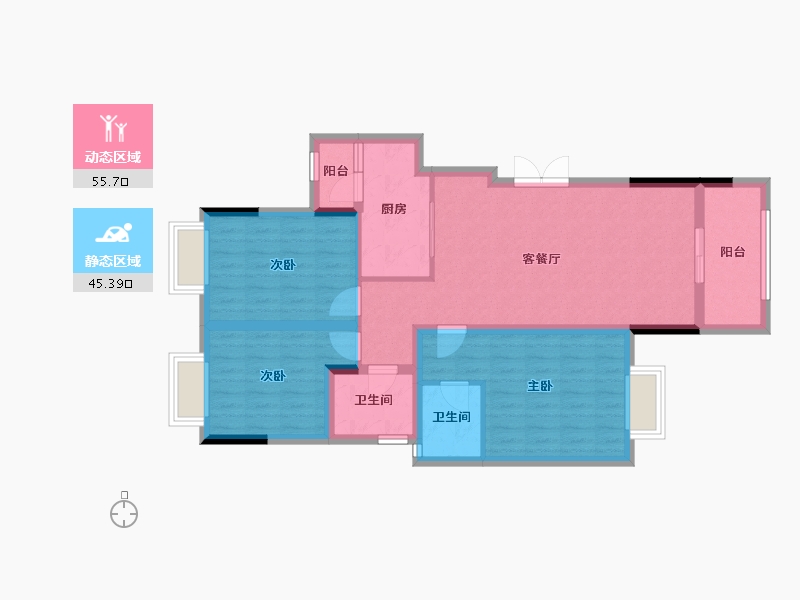 四川省-广安市-依云小镇-90.04-户型库-动静分区