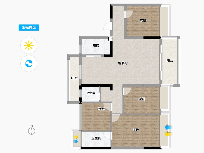 广西壮族自治区-贵港市-贵港碧桂园-108.08-户型库-采光通风