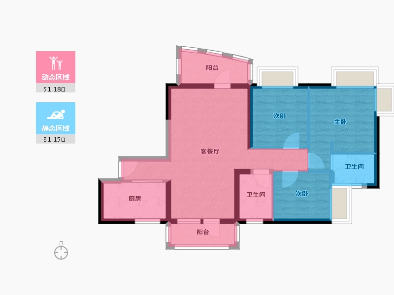 广东省-深圳市-碧岭华庭-72.39-户型库-动静分区