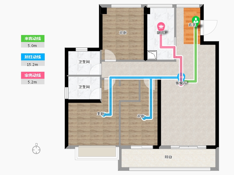 湖北省-武汉市-融侨滨江城|天域|美域-106.40-户型库-动静线