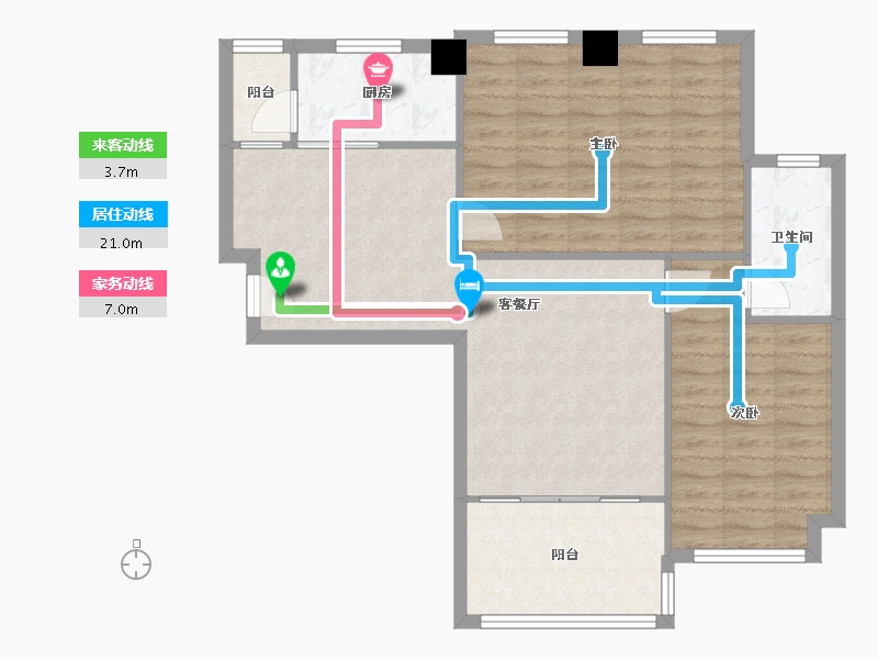 浙江省-宁波市-合生杭州湾国际新城三期-82.76-户型库-动静线