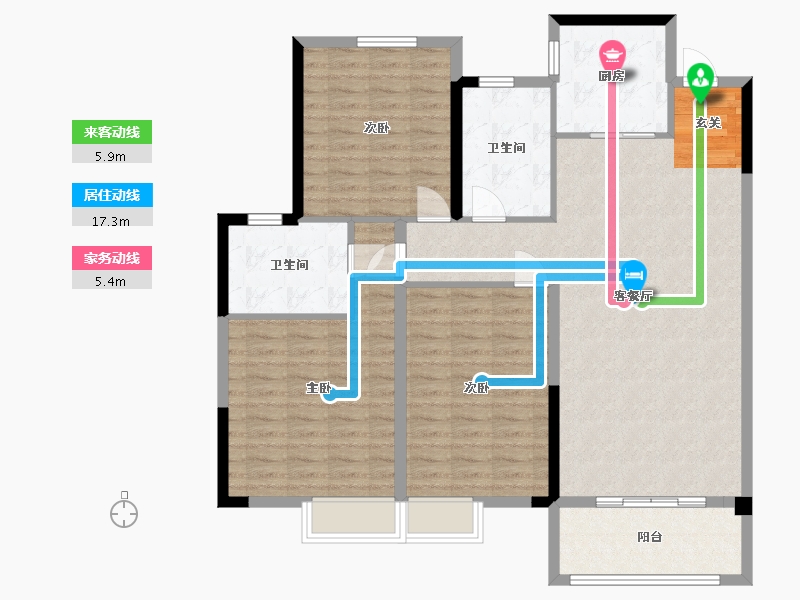 浙江省-湖州市-中梁国宾府-117.54-户型库-动静线