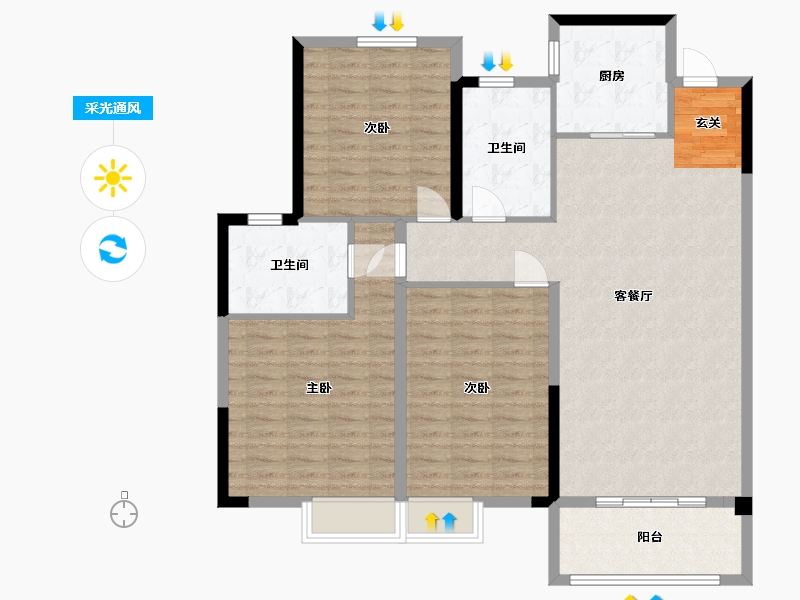 浙江省-湖州市-中梁国宾府-117.54-户型库-采光通风