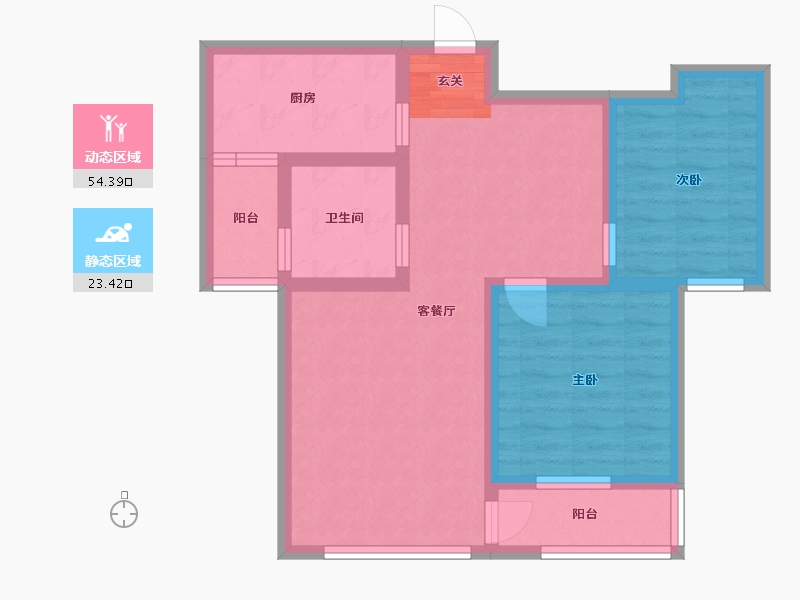 河南省-驻马店市-清河佳苑-68.01-户型库-动静分区