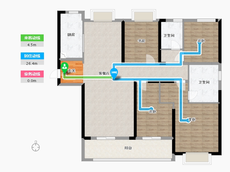 湖北省-武汉市-融创珞瑜路95号-139.75-户型库-动静线