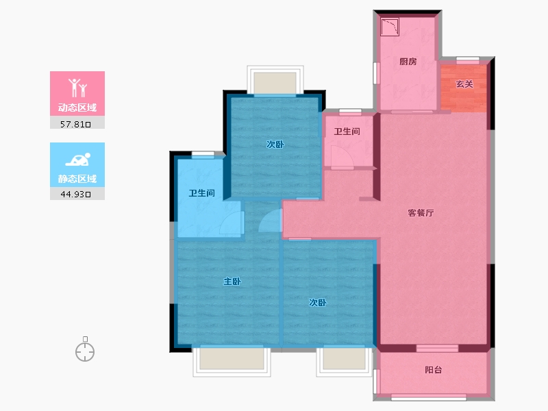 湖北省-武汉市-中海尚�Z-92.00-户型库-动静分区