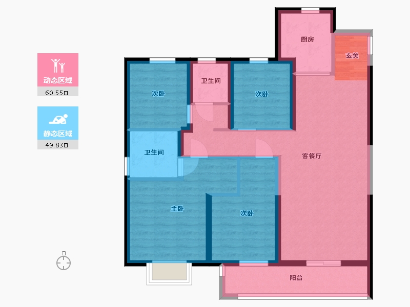 湖北省-武汉市-万科新都会-97.96-户型库-动静分区