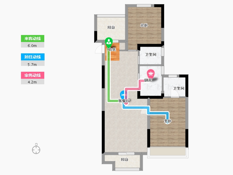 湖北省-武汉市-孔雀城江澜赋-81.00-户型库-动静线