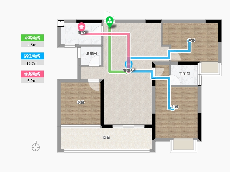 江西省-赣州市-佳兴文峰花园-87.38-户型库-动静线