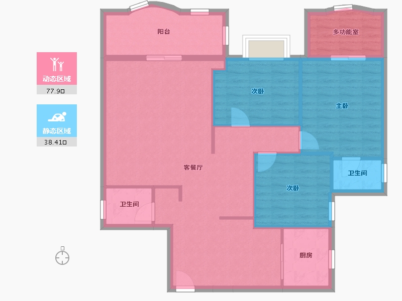 福建省-福州市-武夷绿洲二期-106.00-户型库-动静分区