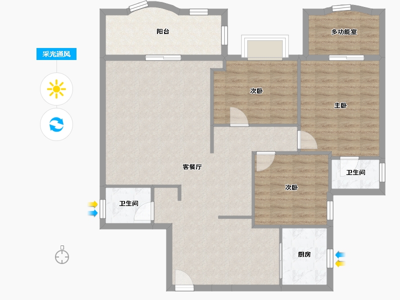 福建省-福州市-武夷绿洲二期-106.00-户型库-采光通风