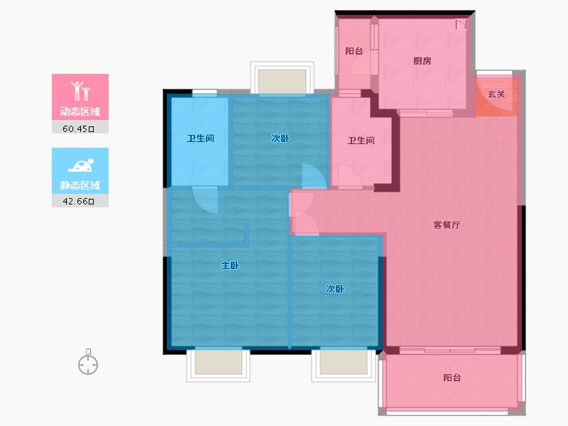 福建省-福州市-莆田恒大悦府-92.76-户型库-动静分区