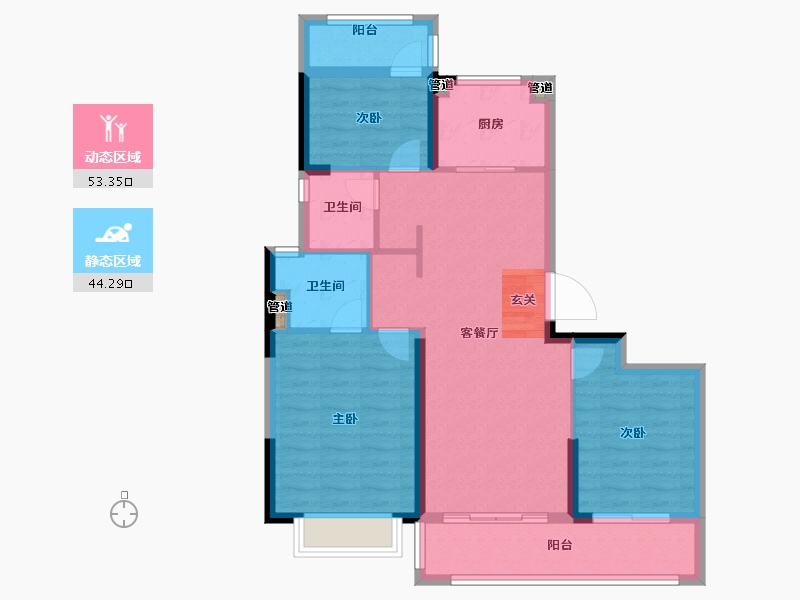 江苏省-南京市-悦�o-87.93-户型库-动静分区