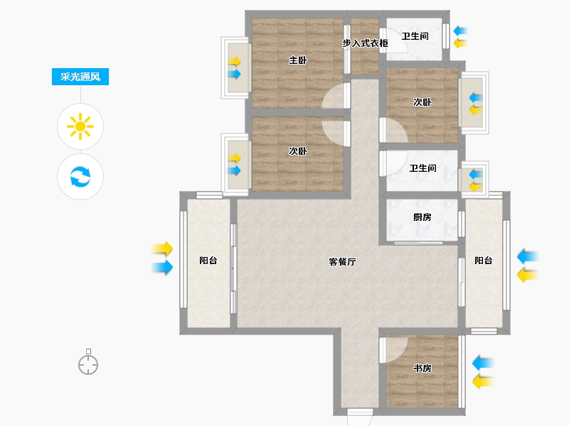 河南省-驻马店市-壹号公馆-100.01-户型库-采光通风