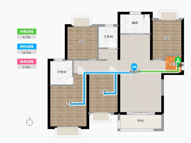 湖北省-武汉市-融创珞瑜路95号-113.25-户型库-动静线